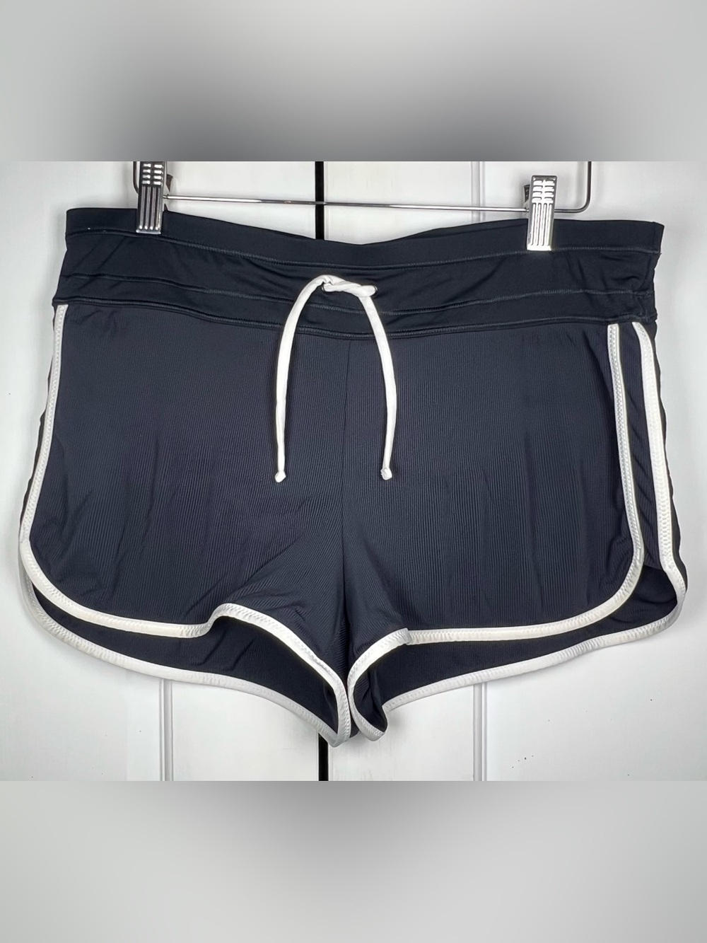 ATHLETA Run Lined Shorts Waist Tie High Rise Stretchy Ribbed Back Pockets Sz S